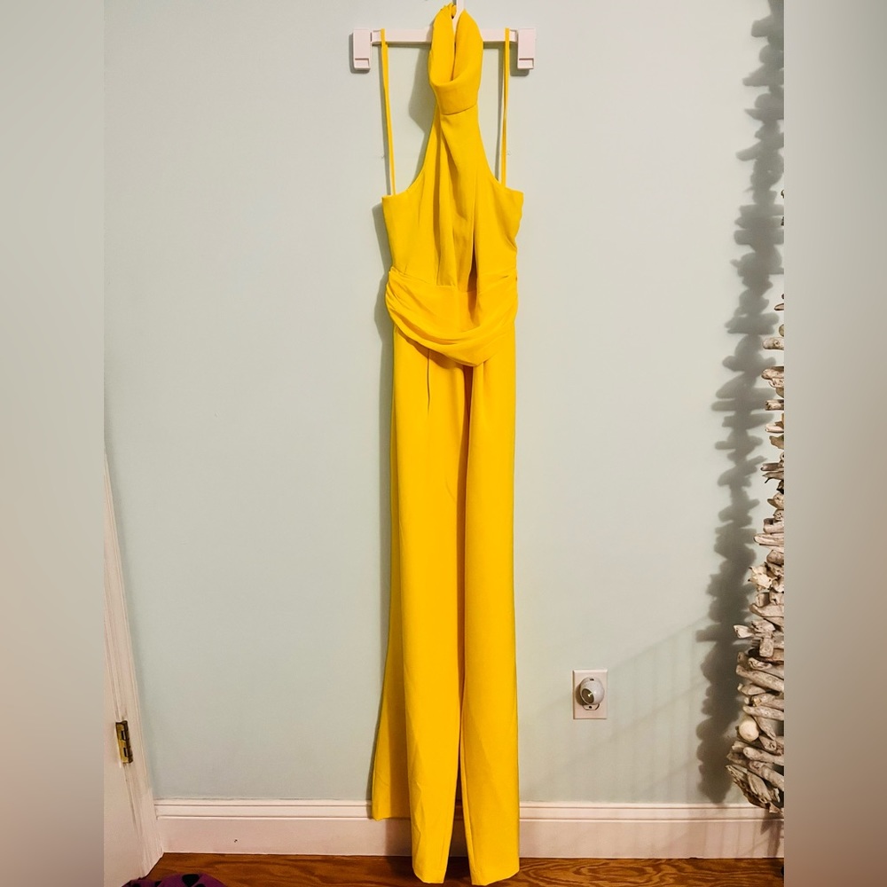 Boston Proper, size 6, beautiful, flattering yellow jumpsuit.